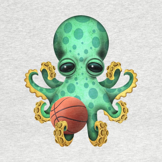 Cute Baby Octopus Playing With Basketball by jeffbartels